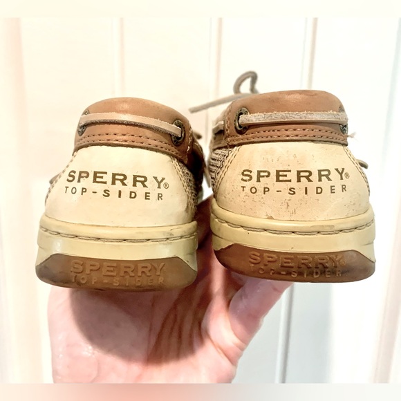 Sperry Angelfish Top Sider Tan Leather Slip On Boat Shoes Women's Size 6.5 - Picture 2 of 8